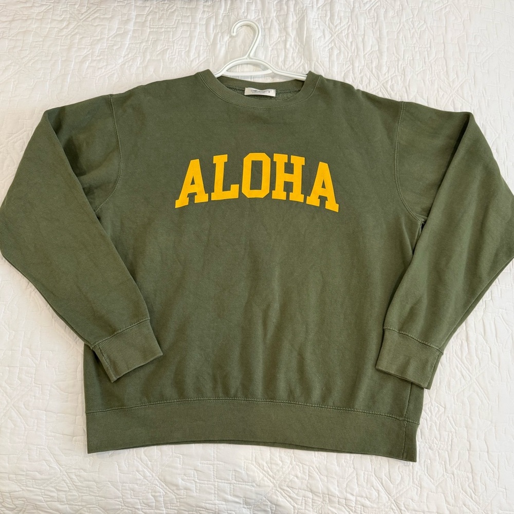 Mahina Olive Green Aloha Sweater